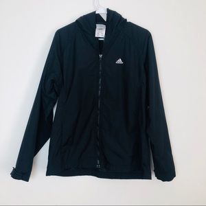 ADIDAS BLACK JACKET WITH HOOD